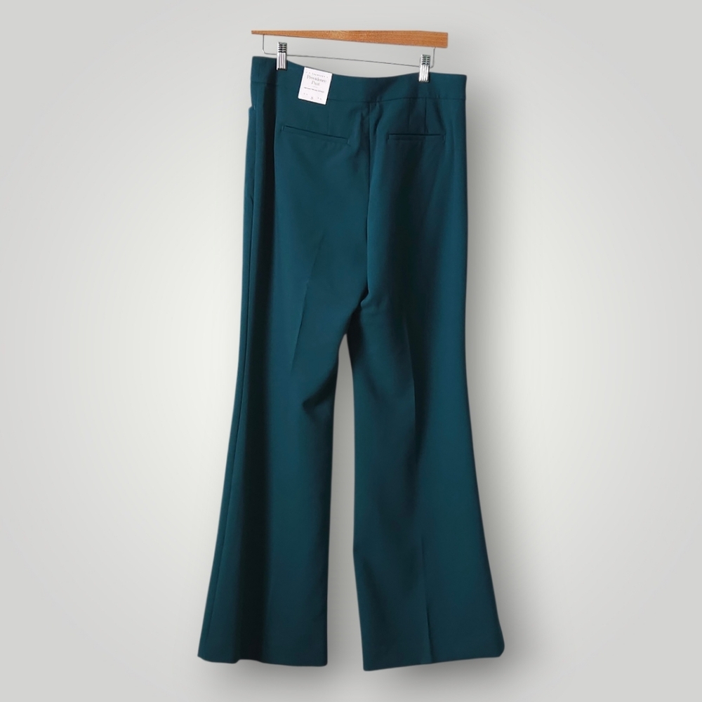 Talbots Providence Pant High Waist Flare Leg Teal Peacock 8 Stretch Crepe New - Picture 5 of 12